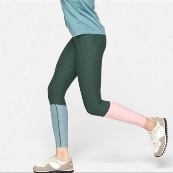 Outdoor Voices Colorblock Leggings - Green, Blue, Pink - Picture 1 of 9